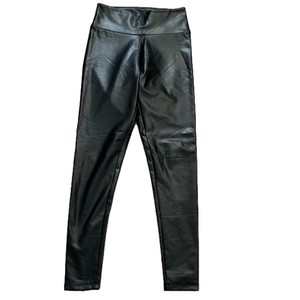 Faux Leather Leggings in Black • Small